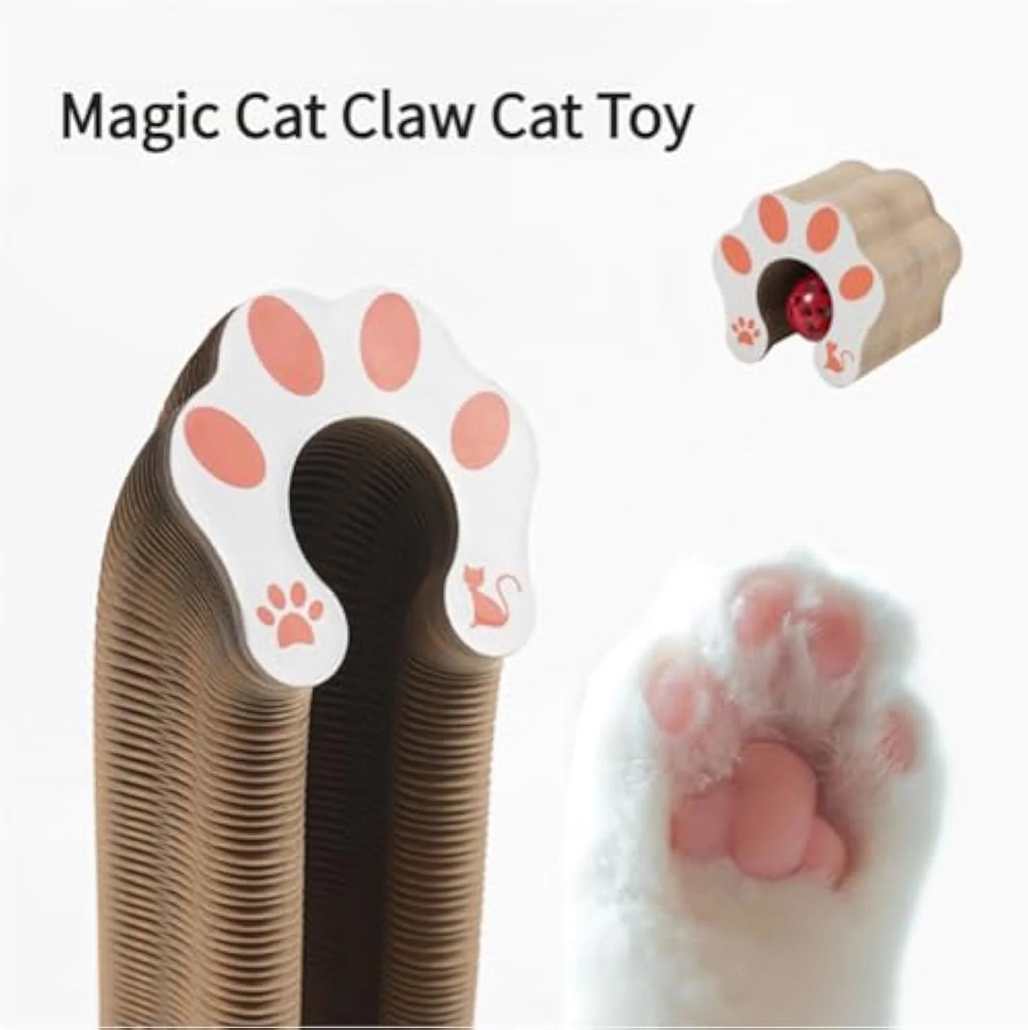 Kitty Cat Kurlz Toy, Marlene Kitty Cat Kurlz, Kitty Curlz Cat Toy, Marlene'S Pet Store Kitty Cat Kurlz, Magic Cat Toy, Foldable Accordion Cat Toy, Recyclable Cat Scratcher with Ball