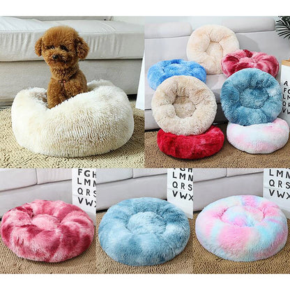 Calming Dog & Cat Bed, Anti-Anxiety Donut Cuddler Warming Cozy Soft round Bed, Plush Cushion Bed for Small Medium Dogs and Cats (16"/20"/24"/28"/32"/36")